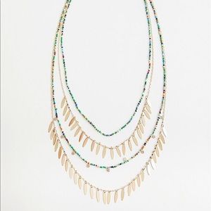 🌈 Gold-toned Rainbow Bead Necklace 🌈